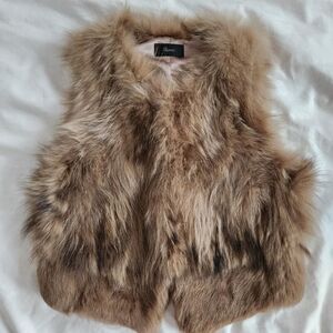 Real fur crop vest